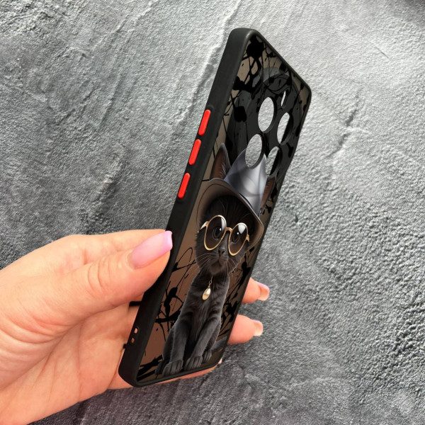 Чехол для Realme 12 pro 5G с защитой камеры с котом в шляпе