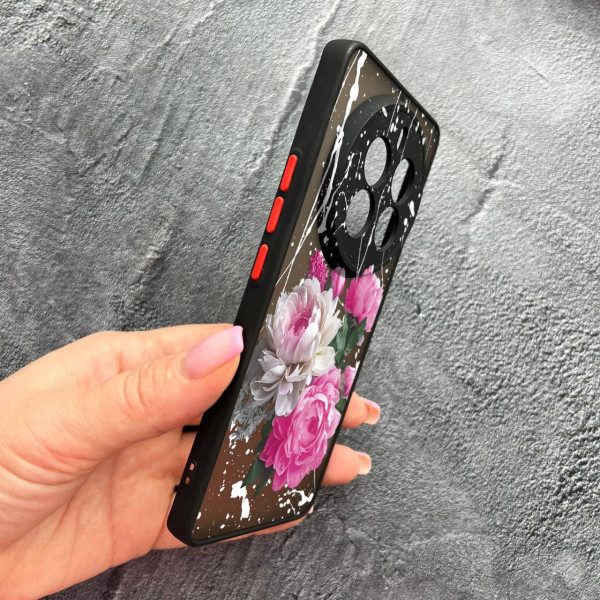 Чехол для Realme 12 pro 5G с защитой камеры с цветами пионы классические