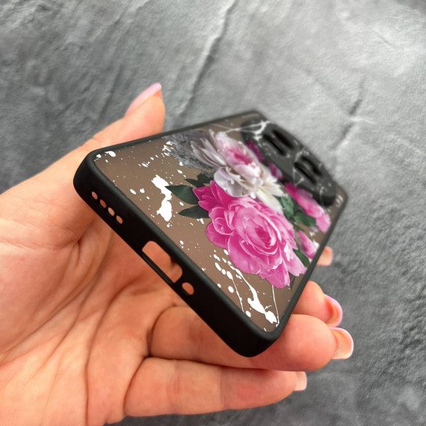 Чехол для Realme 12 pro 5G с защитой камеры с цветами пионы классические