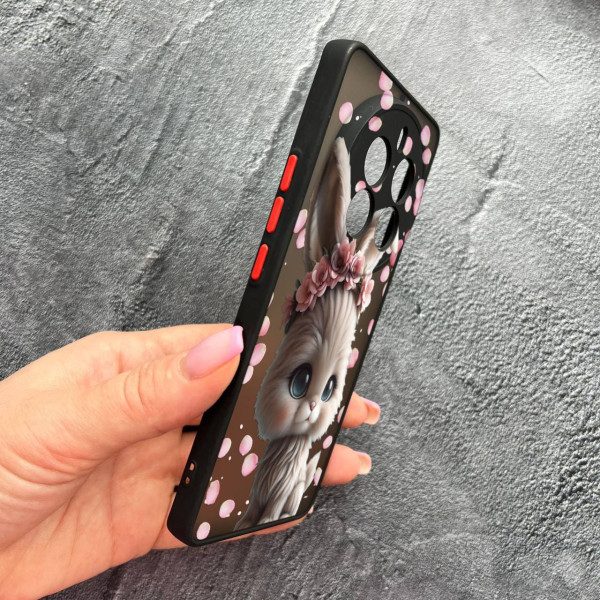 Чехол для Realme 12 pro 5G с защитой камеры с зайкой в ​​лепестках
