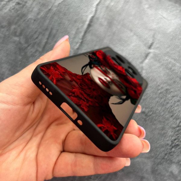 Чехол для Realme 12 pro 5G с защитой камеры с девочкой и лентой