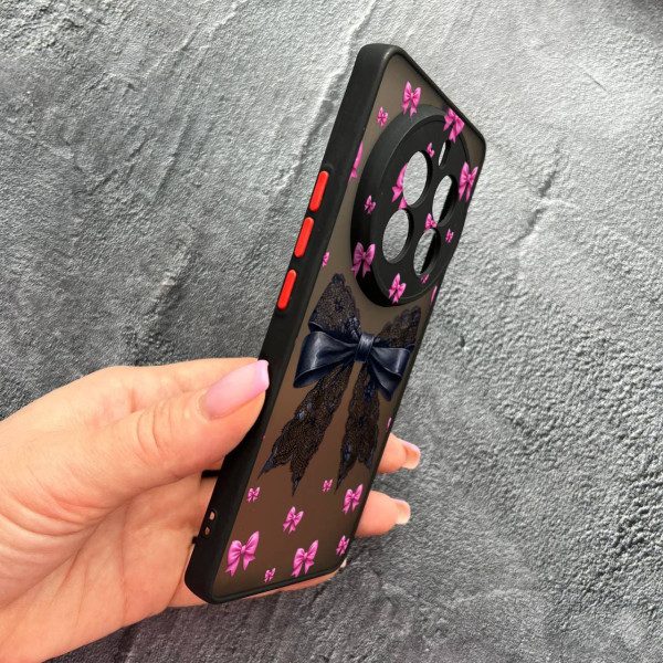 Чехол для Realme 12 pro 5G с защитой камеры с бантиком