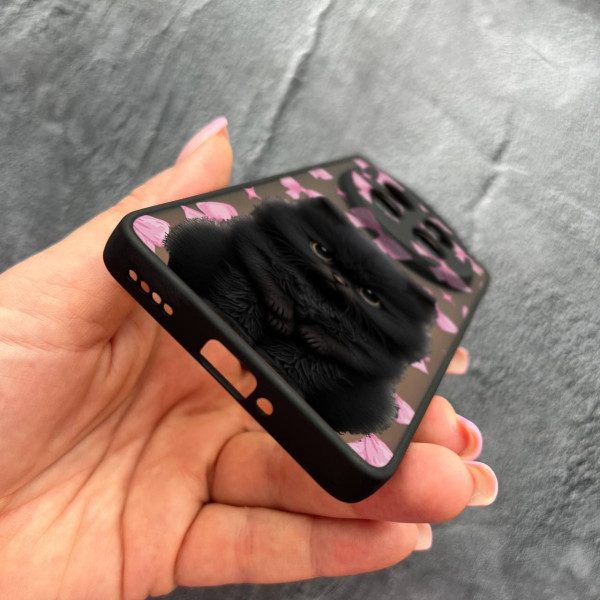Чехол для Realme 12 pro 5G с защитой камеры детский с котом и бантиками