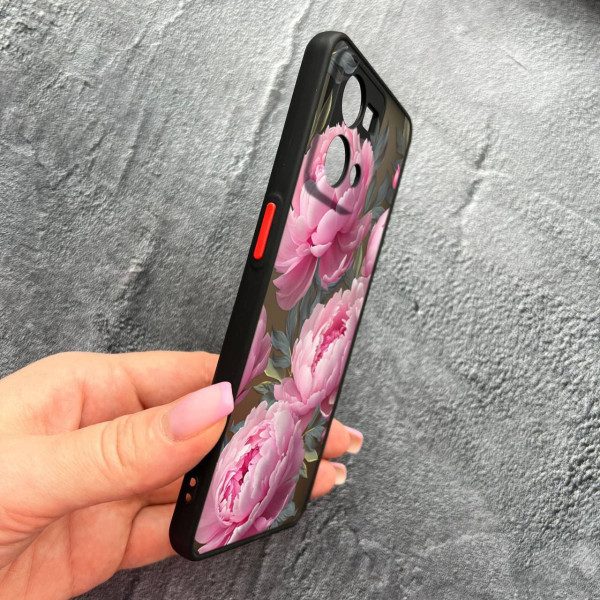 Чохол для Oppo Reno 7 4G з захистом камери з квітами півоніями крупними