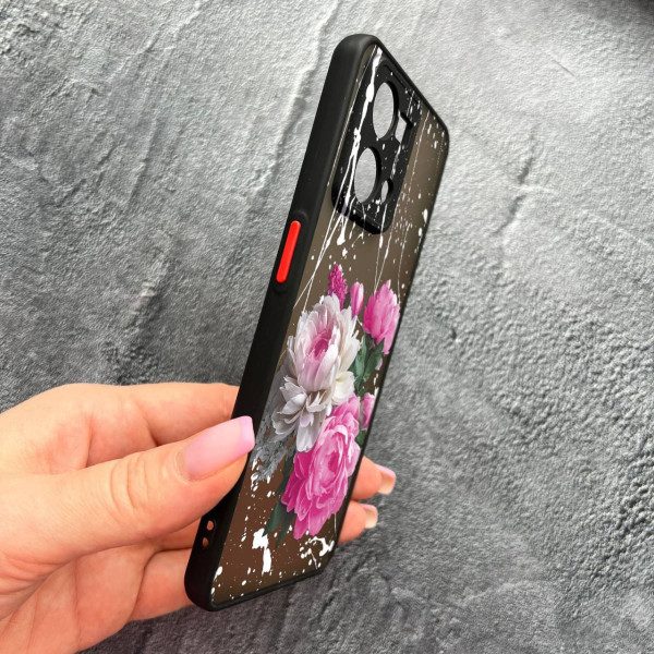Чохол для Oppo Reno 7 4G з захистом камери з квітами півонії класичні