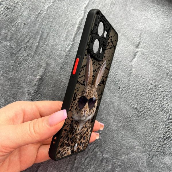 Чехол для Oppo Reno 7 4G с защитой камеры с зайцем в леопарде