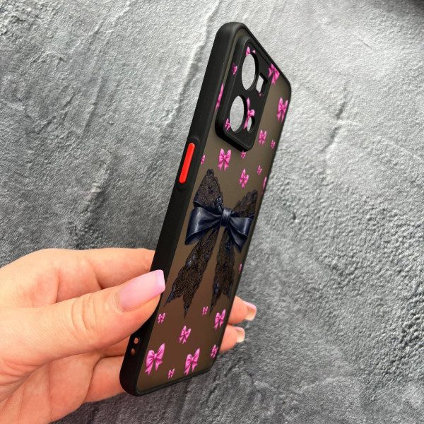 Чехол для Oppo Reno 7 4G с защитой камеры с бантиком