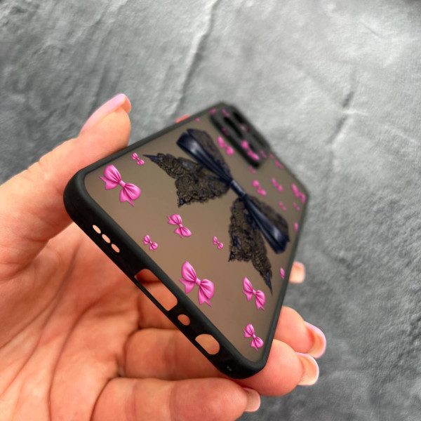 Чехол для Oppo Reno 7 4G с защитой камеры с бантиком
