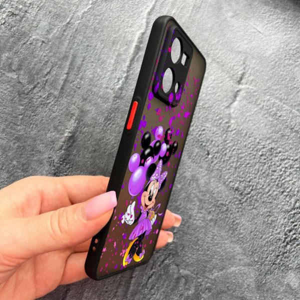 Чехол для Oppo Reno 7 4G с защитой камеры детский с Минни Маус и воздушными шариками