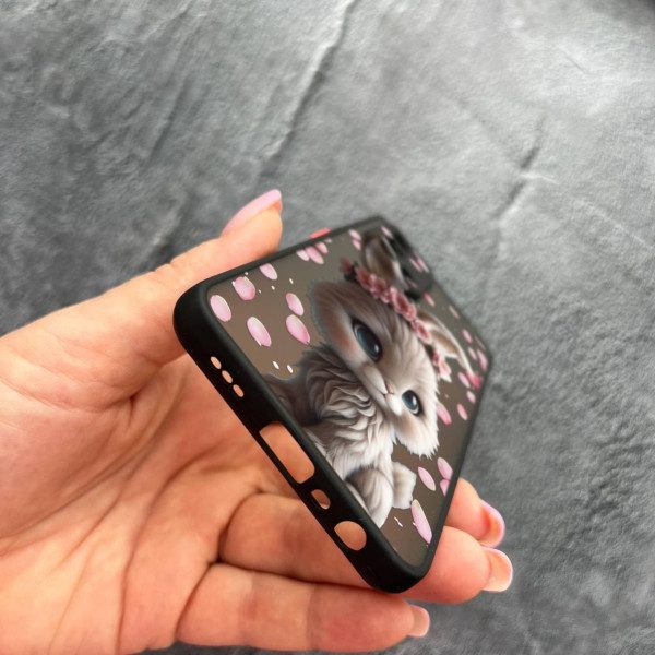 Чехол для Oppo A74 4G с защитой камеры с зайкой в ​​лепестках