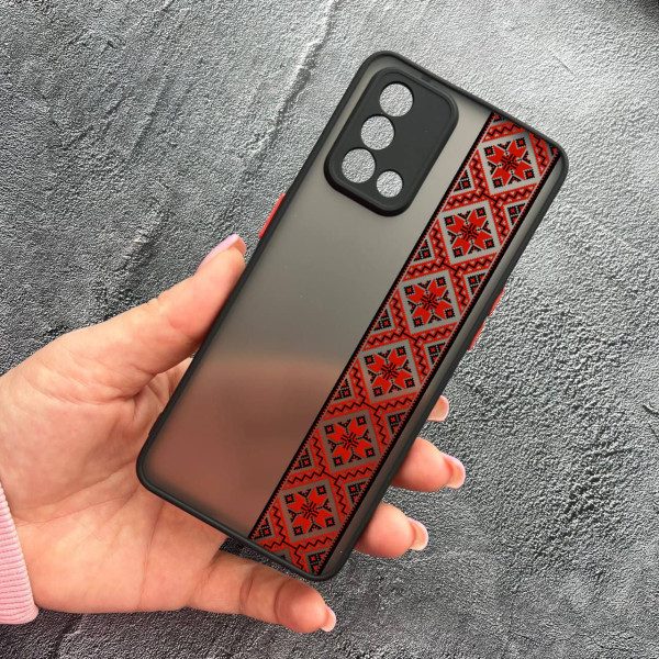 Чехол для Oppo A74 4G с защитой камеры с вышиванкой Киевщина