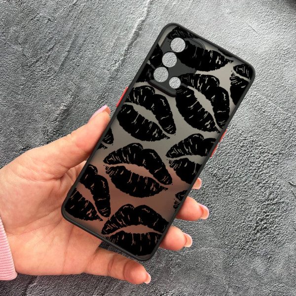 Чохол для Oppo A74 4G з захистом камери з чорними губами