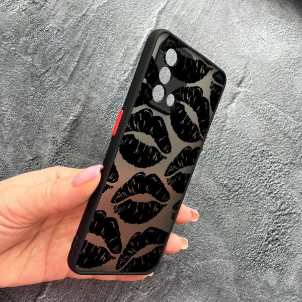 Чохол для Oppo A74 4G з захистом камери з чорними губами