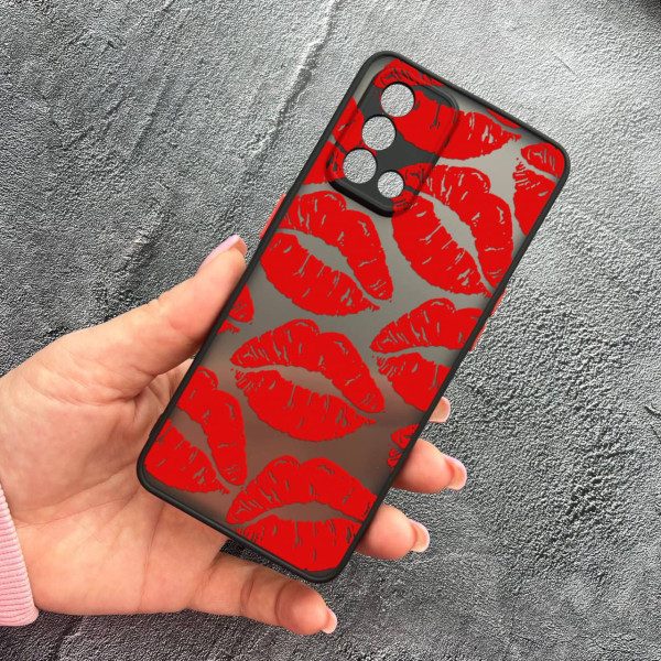Чохол для Oppo A74 4G з захистом камери з червоними губами