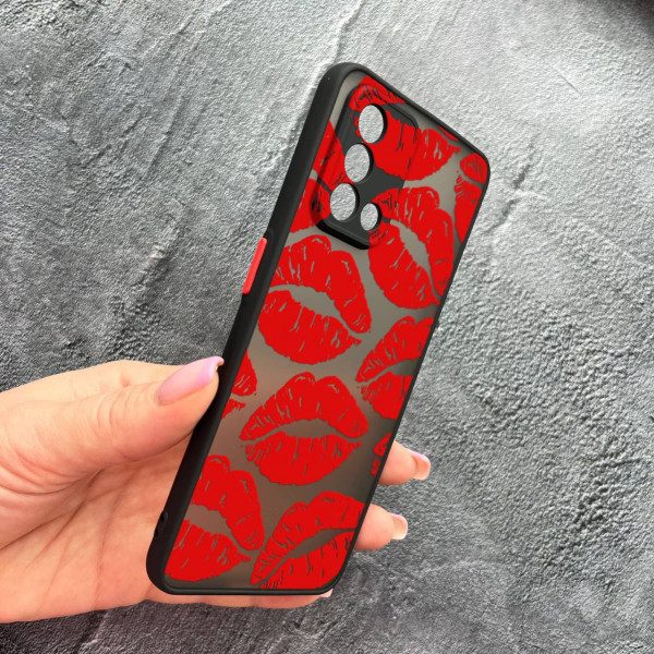 Чохол для Oppo A74 4G з захистом камери з червоними губами