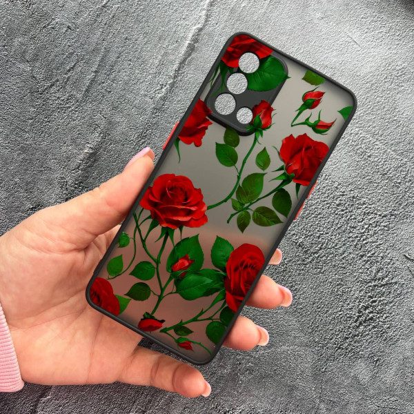 Чохол для Oppo A74 4G з захистом камери з квітами червоні троянди