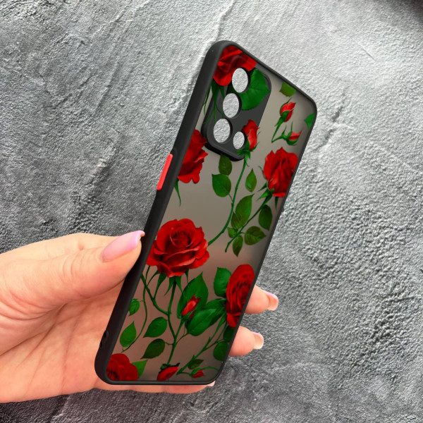 Чохол для Oppo A74 4G з захистом камери з квітами червоні троянди