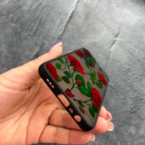 Чехол для Oppo A74 4G с защитой камеры с цветами красные розы