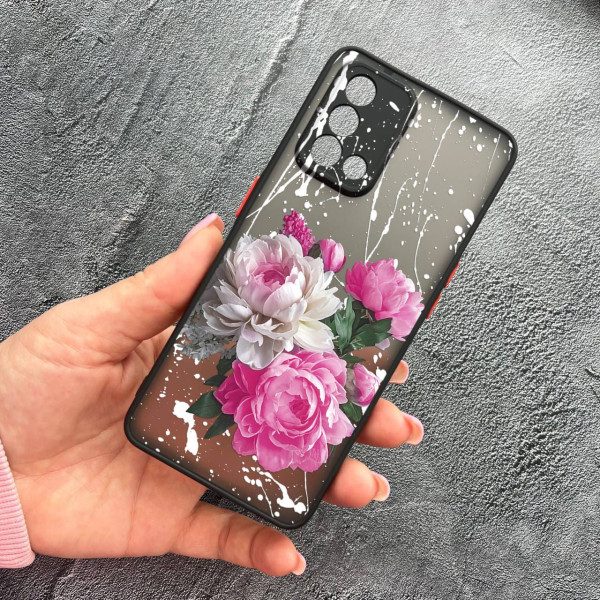 Чохол для Oppo A74 4G з захистом камери з квітами півонії класичні