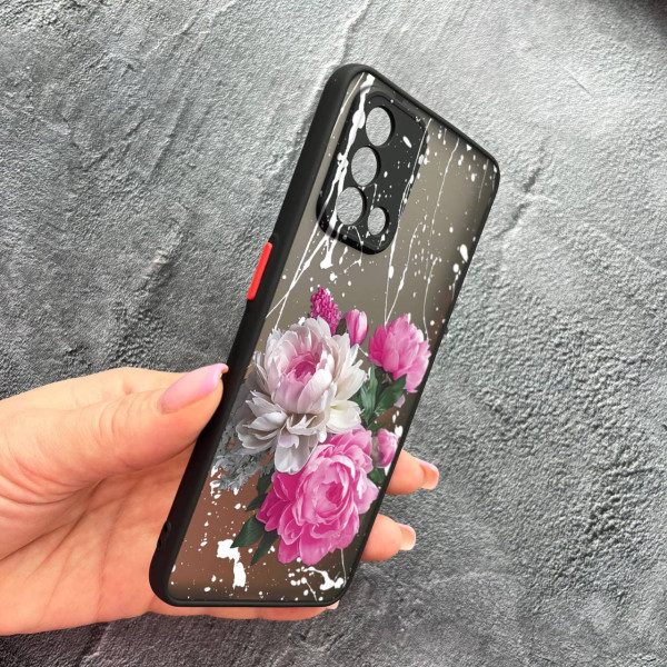 Чохол для Oppo A74 4G з захистом камери з квітами півонії класичні