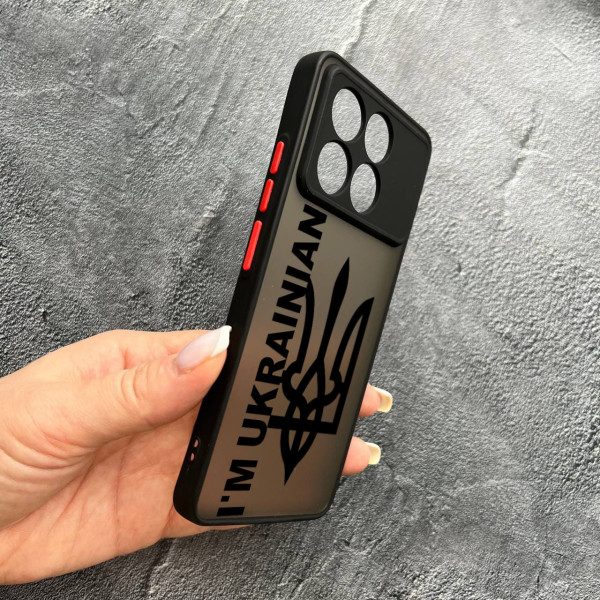 Чехол для Xiaomi Poco F6 Pro патриотический с защитой камеры I`m Ukrainian