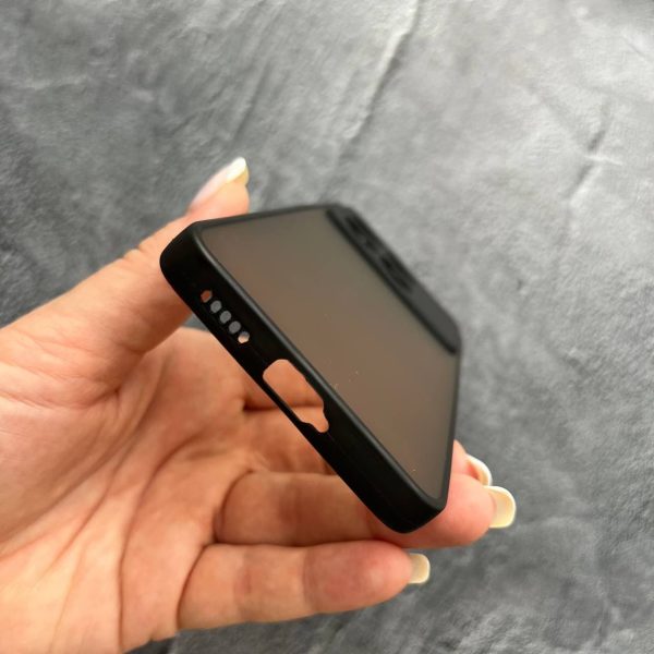 Чехол для Xiaomi Poco F6 Pro с защитой камеры матовый пластик без дизайна с черным бортиком