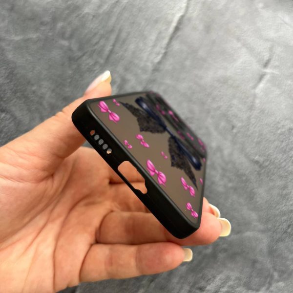 Чехол для Xiaomi Poco F6 Pro с защитой камеры с бантиком