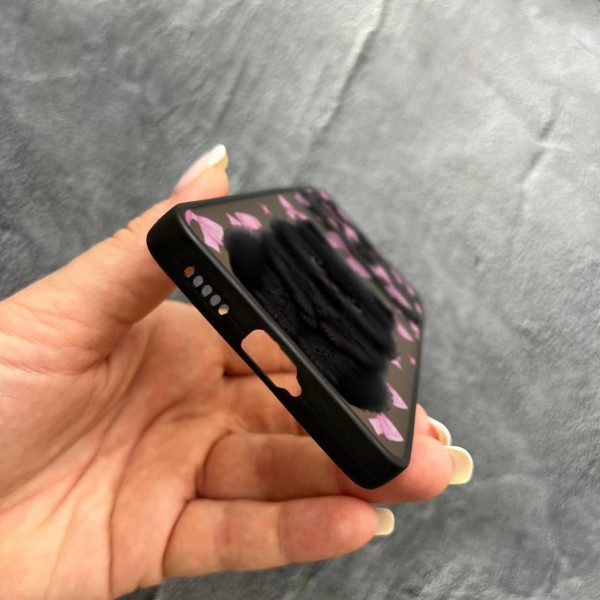 Чехол для Xiaomi Poco F6 Pro с защитой камеры детский с котиком и бантиками