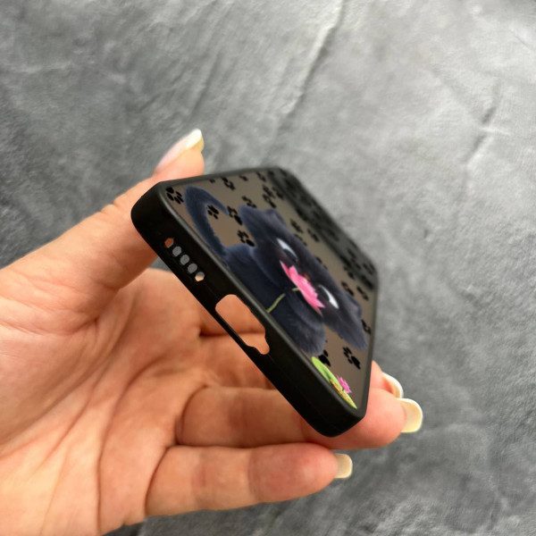 Чехол для Xiaomi Poco F6 Pro с защитой камеры детский с котом и цветком