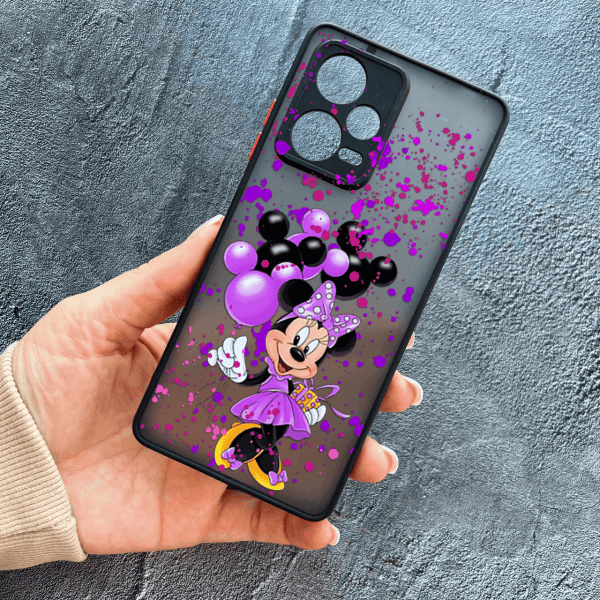 Чехол для Xiaomi Poco X5 с защитой камеры детский с Минни Маус и воздушными шарами