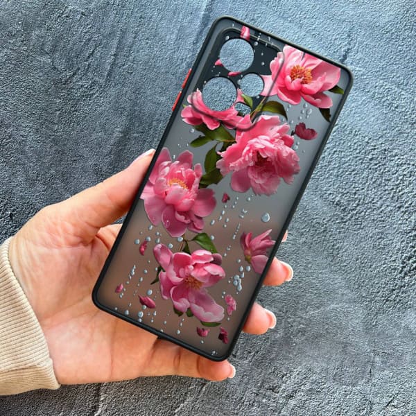 Чехол для Xiaomi Poco X5 с защитой камеры с цветами и дождем