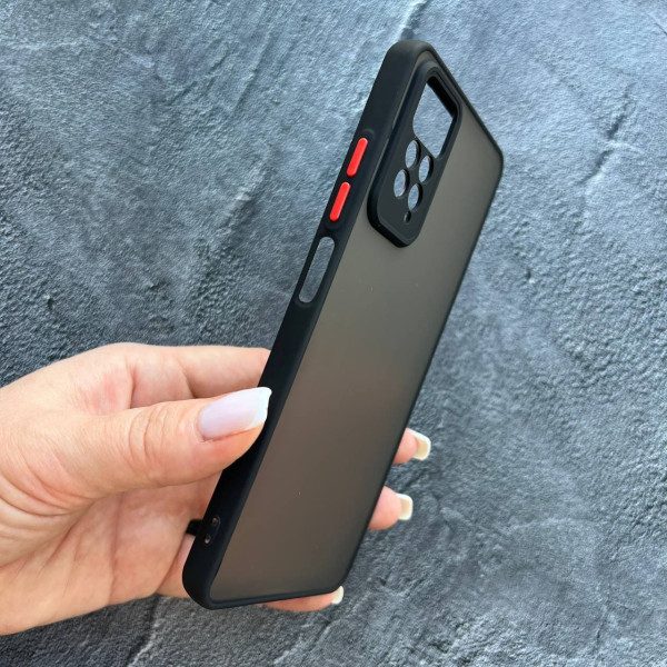 Чохол для Xiaomi Redmi Note 11 Pro / Note 11 Pro 5G з захистом камери матовий пластик без дизайну з чорним бортиком