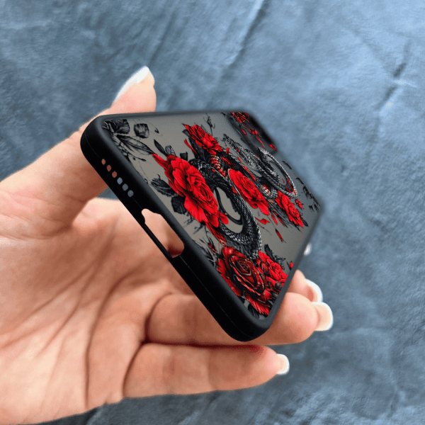 Чехол для Xiaomi Redmi Note 11 Pro / Xiaomi Redmi Note 12 Pro 4G с защитой камеры со змеей в цветах