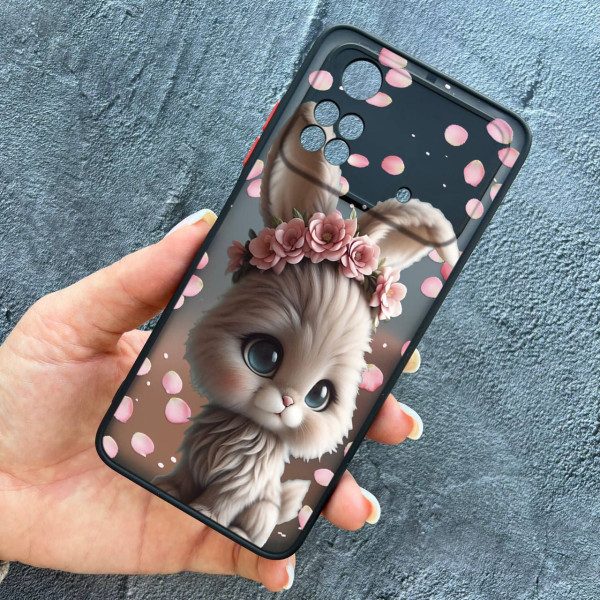 Чохол для Xiaomi Poco M4 Pro 4G з захистом камери з зайчиком в пелюстках