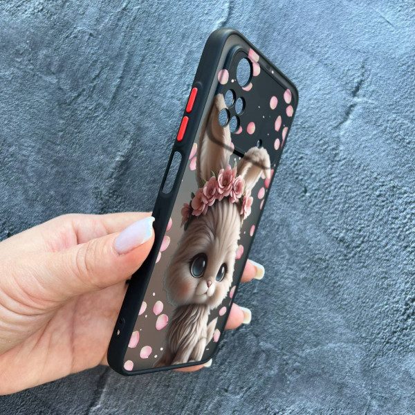 Чохол для Xiaomi Poco M4 Pro 4G з захистом камери з зайчиком в пелюстках