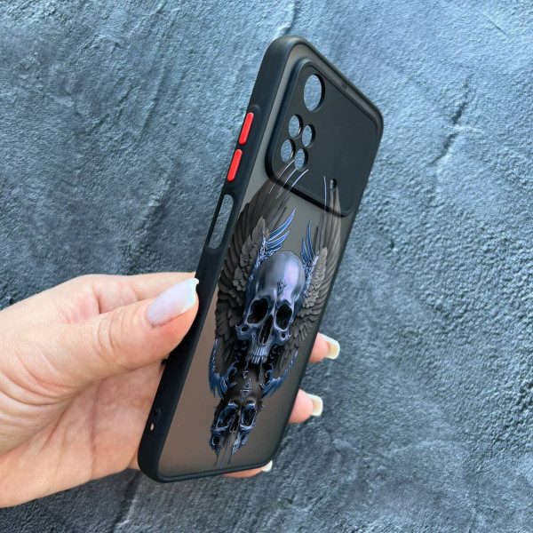 Чохол для Xiaomi Poco M4 Pro 4G з захистом камери з черепом та крилами
