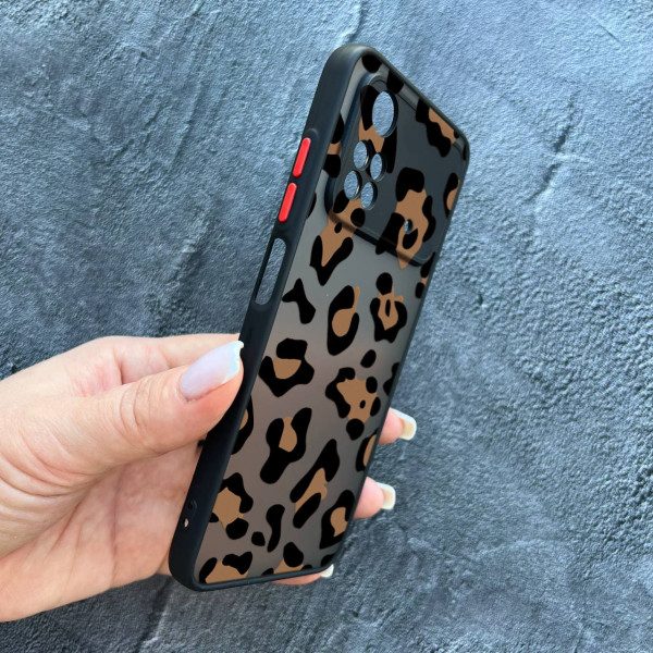 Чехол для Xiaomi Poco M4 Pro 4G с защитой камеры с леопардом шоколадным
