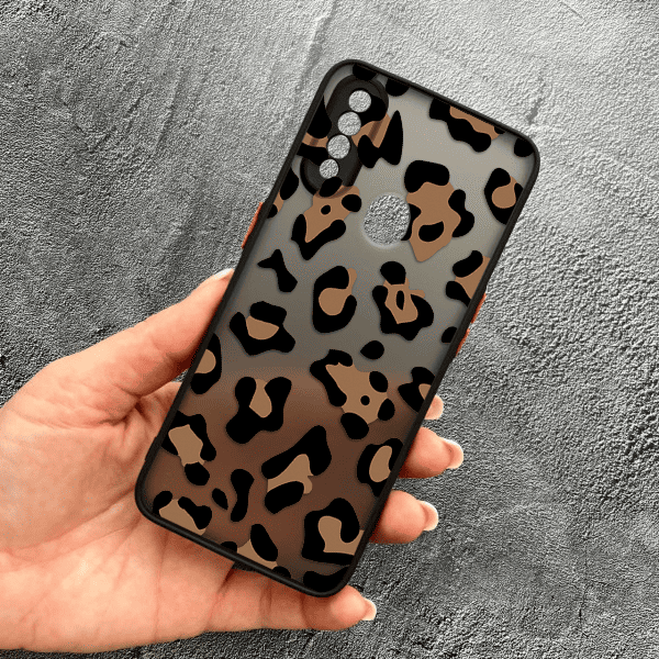 Чехол для Oppo A31 с защитой камеры с леопардом шоколадным