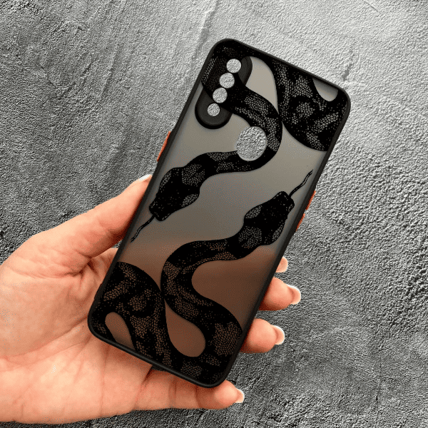 Чехол для Oppo A31 с защитой камеры с черной змеей