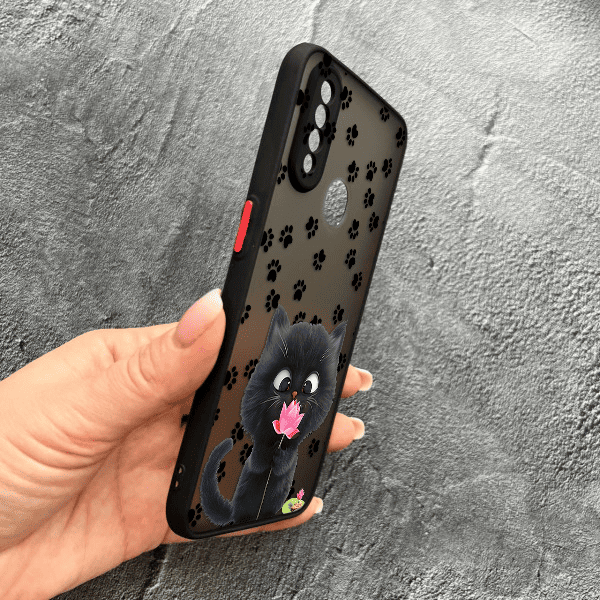 Чехол для Oppo A31 с защитой камеры детский с котом и цветком