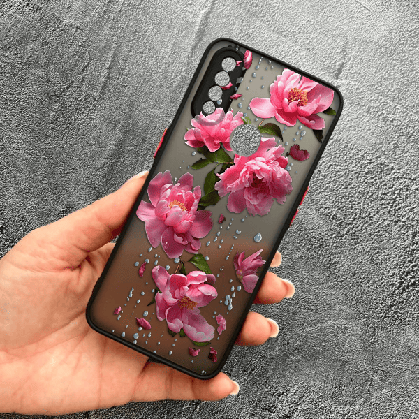 Чехол для Oppo A31 с защитой камеры с цветами и дождем