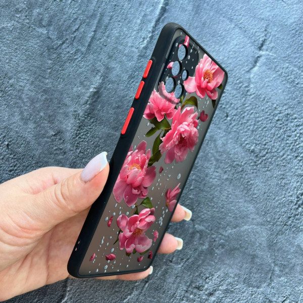 Чехол для Samsung Galaxy A71 с защитой камеры с цветами и дождем
