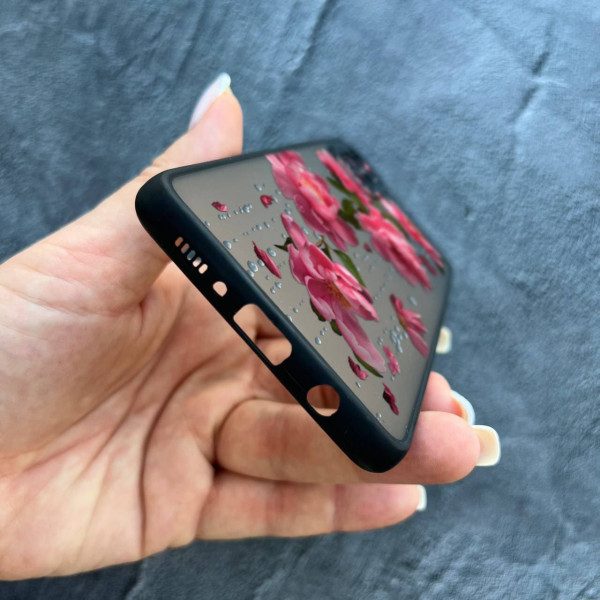 Чехол для Samsung Galaxy A71 с защитой камеры с цветами и дождем