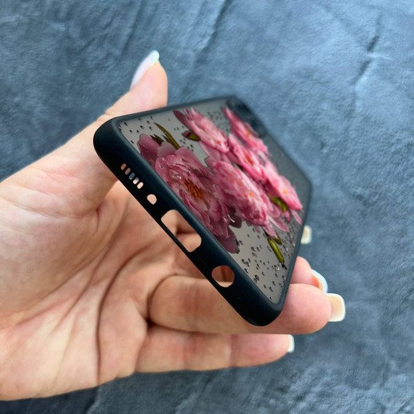 Чехол для Samsung Galaxy A71 с защитой камеры с цветами и каплями