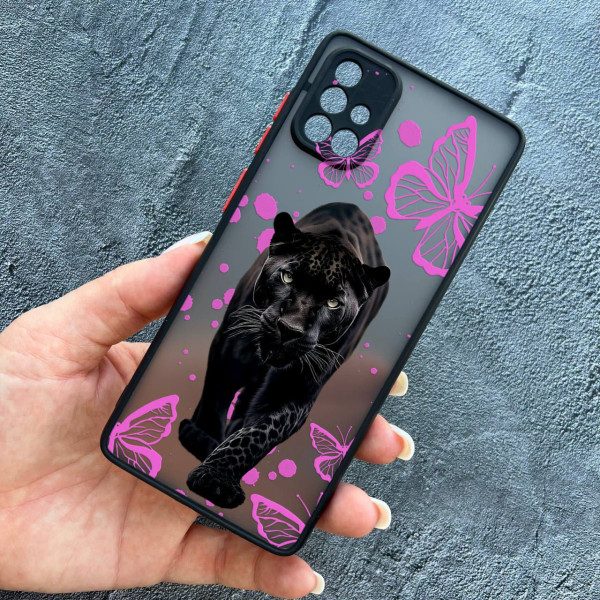 Чохол для Samsung Galaxy A71 з захистом камери з пантерою та метеликами