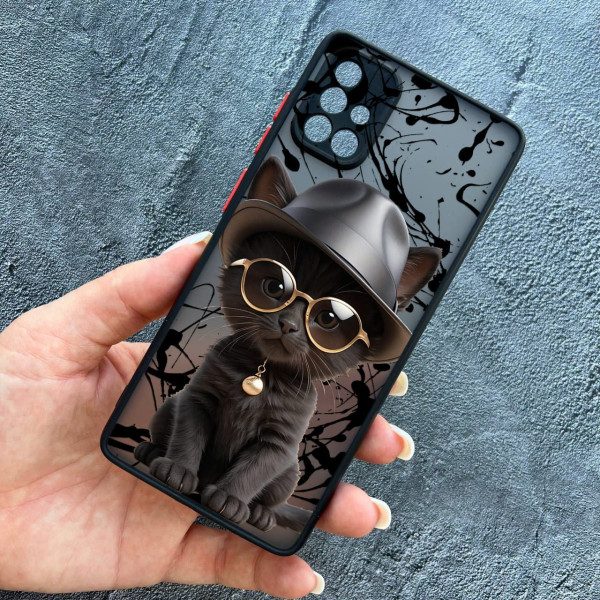 Чохол для Samsung Galaxy A71 з захистом камери з котиком в капелюсі