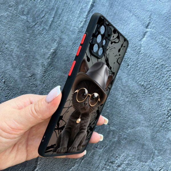 Чохол для Samsung Galaxy A71 з захистом камери з котиком в капелюсі