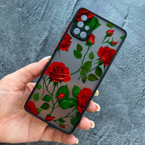 Чохол для Samsung Galaxy A71 з захистом камери з квітами червоні троянди