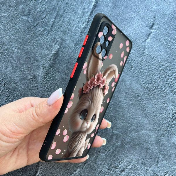 Чохол для Samsung Galaxy A71 з захистом камери з зайчиком в пелюстках