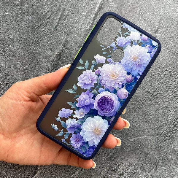 Чохол для Samsung Galaxy M30s / M21 з захистом камери з квітами бузкові півонії ніжні